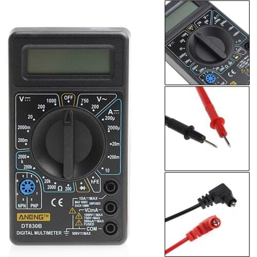 DT-830B Multimeter LCD Auto Range Digital Voltmeter Ohmmeter Volt Tester
