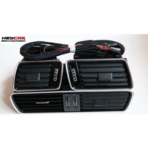 FOR VW LHD Passat B6 B7 CC R36 Chrome Piano Black Air Vent LED Red Light 3AD 819 701 A+3AD 819 702 A+3AD 819 728 A