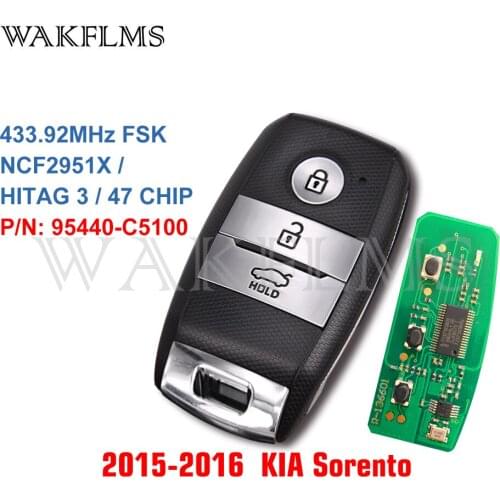 FOB-4F06 For KIA Sorento 2015 2016 2017 Keyless Go Smart Remote Car Key Fob 433MHz ID47 95440-C5100 95440C5100