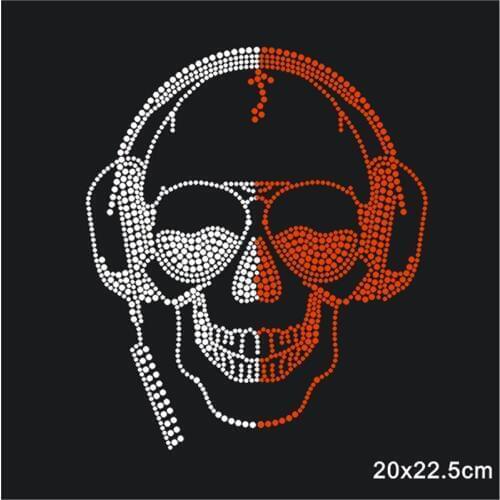 Hotfix Strass Motif Garment Rhinestones Skull Design Rhinestone Decorations 10Pieces/lot Iron On Sticker Clothes Applique