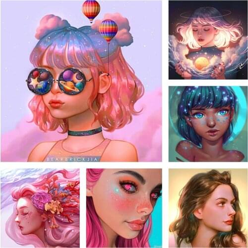 Full Square Round Cartoon Girl Princess Diamond Painting 5D Diy Mosaic Rhinestone Embroidery Cross Stitch Home Decoration