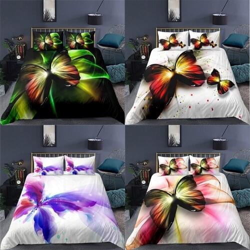 3D Printed Butterfly Bedding Set Duvet Cover Twin Full King Queen Size Comforter Covers Bedroom Bedding Sets Home Textile