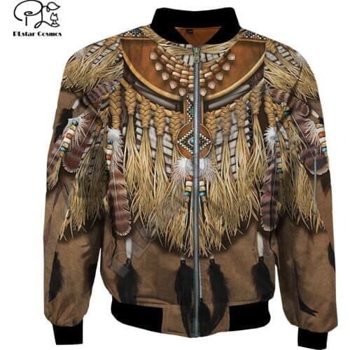 New Native Indian 3D print Mens bomber jackets USA Size plus thick Flight Jacket casual unisex Harajuku zipper coat outwear 001