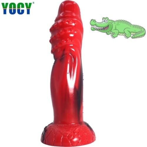 YOCY g-spot massager animal dildo silicone soft suction cup dildos red black dildo bumpy little pump adult toys butt plug