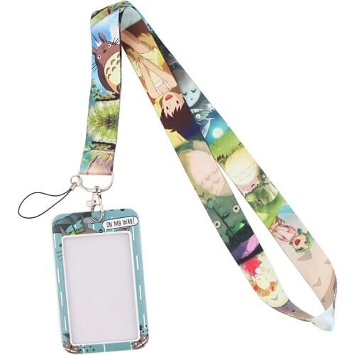 DZ1230 Anime Cute Lanyard Credit Card ID Holder Bag Student Women Travel Bank Bus Business Card Cover Badge Kids Friend Gifts