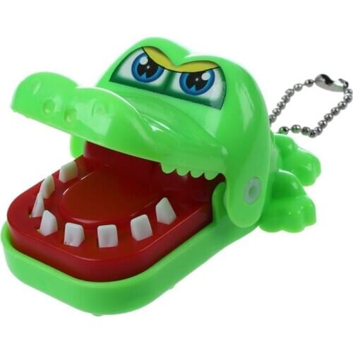 New Toy Crocodile Dentist Bite With Keychain Green Crocodile Mouth Dentist Biting Finger Jokes Toys