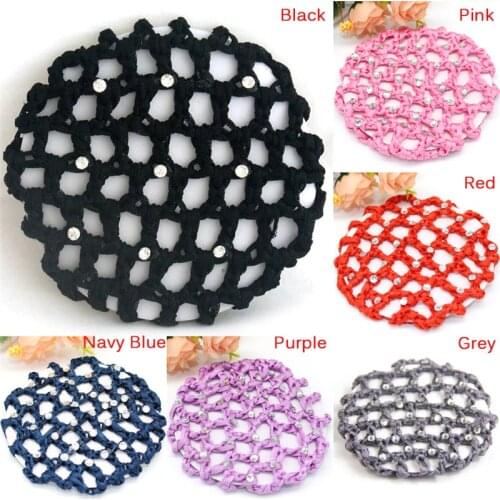 New fashion Bun Cover Snood Hair Net Women Ballet Dance Skating Crochet Colorful Elastic Hairnet