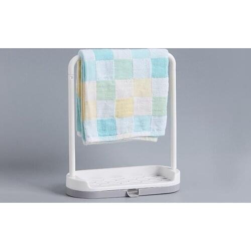 TECHOME New Creative Kitchen Desktop Rag Rack Holder Dish Cloth Drain Free Punch Sponge Soap Rack Multi-function Storage Stand