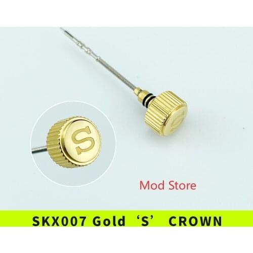 NEW Arrival SKX007 Gold Crown Engraved Signed 'S' Mod Parts 2 Gaskets Fit NH35/36 NH35A/36A NE15 7S26 4R36 6R15 Movement