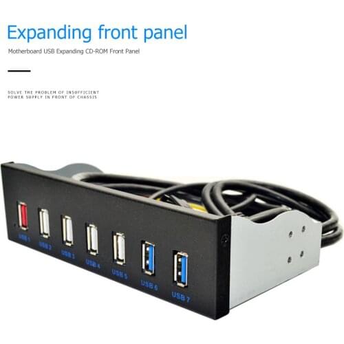 5.25 inch 19 Pin to 2 USB 3.0+4 USB 2.0+Optical Drive Quick Charger Front Panel Equipped With High-Performance 125x85x18.5mm