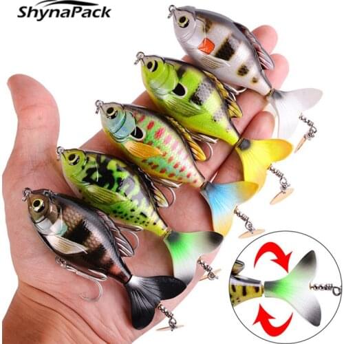 Popper Fishing Lures 9.5Cm/16.9G Crankbait Topwater Jig Floating Wobblers Artificial Hard Baits Soft Rotating Tail carp Fishing