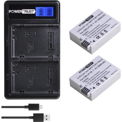 PowerTrust 2x LP-E8 LPE8 LP E8 Battery and Fast Dual Charger for Canon EOS 550D 600D 650D 700D Rebel X4 X5 X6i X7 2i T3i