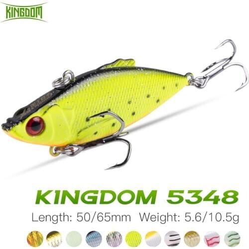 Kingdom VIB Fishing Lure 50mm/5.6g 65mm/10.5g Sinking Vibration Lipless Crankbait Peche Bass Pike Trolling Pesca Fishing Wobbler