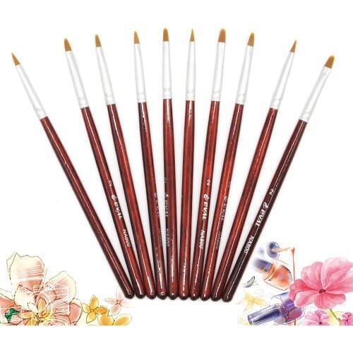 Professional 1PC Red Color UV Gel Non-corroding Drawing Pen Nail Art Brush For Manicure DIY Tool Gradient Oval Painting Brush
