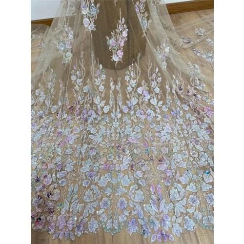 High quality african French net tulle Lace Fabric 7JRB-91805 for party Hot selling embroidered lace fabric