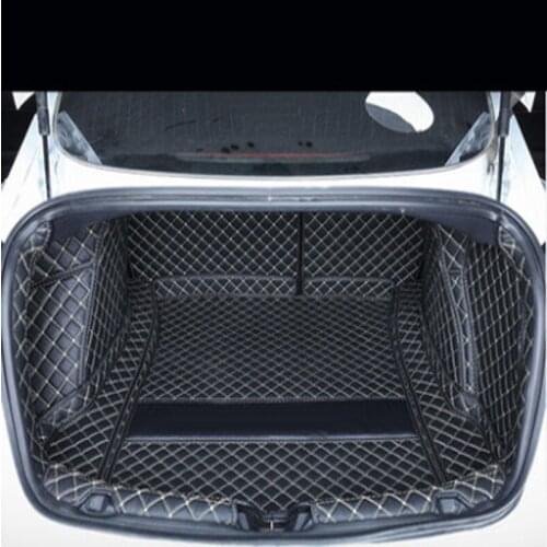 For Tesla model 3 High quality Leather Carpet Car Trunk Mat Pad Interior car styling auto accessories