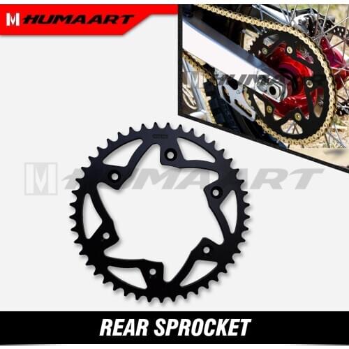 HUMAART Rear Steel Sprocket Set 45 47 49 52 T for CR CRF XR 125 150 250 450 R F X Motocross MX Enduro Black