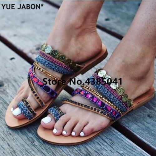 New Ladies Slippers Metal Chain Slides Summer Casual Flat Sandals Peep Toe Beach casual Shoes Women Fashion Soft Flip Flops