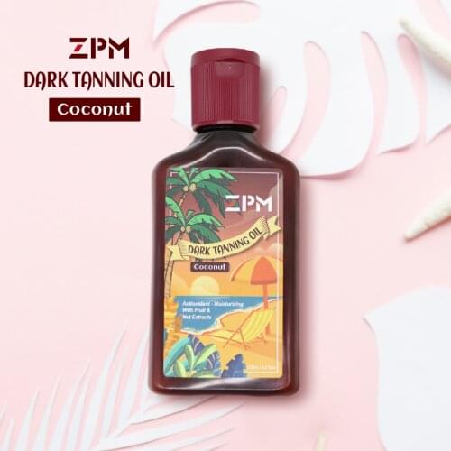 ZPM Dark Tanning Oil Antloxldant-Moisturizing With Fruit & Nut Extracts Coconut Oil Vitamin E Hypoallergenic 4.2OZ/125ml