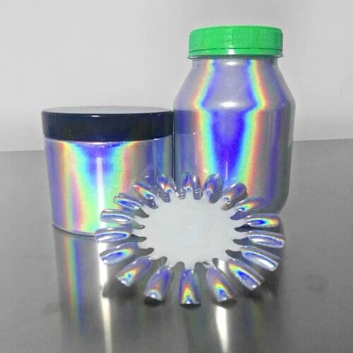 1g /Lot Holographic Pearl Pigment Powder Silver Rainbow EffectPowder Mirror Chrome