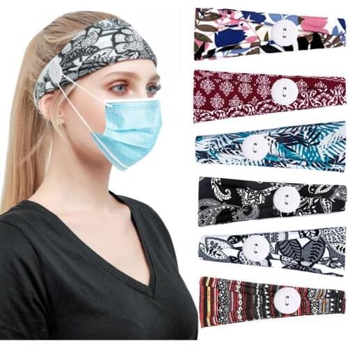 1PCS Printed Buttons Hair Holder Hairbands Fleece Bow Animal Ears Headband For Women Girls Turban Fashion Hair Accessories