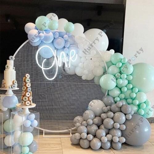 143pcs Macaron Blue Balloons Garland Arch White Gray Ballon Decoration Kit Globos Wedding Birthday Baby Shower Party Decor