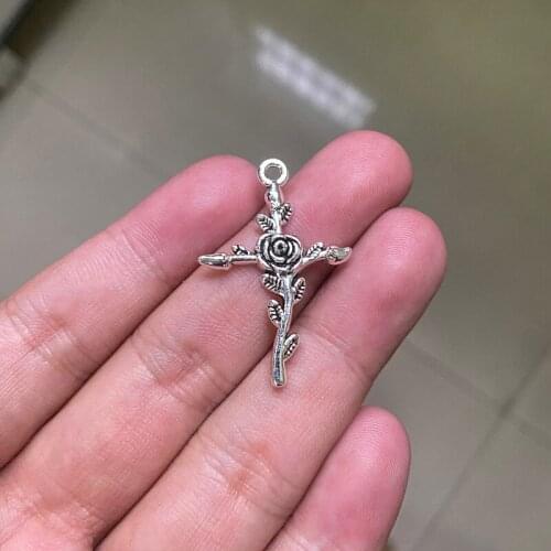 18pcs Cross Flower Connector Charms For Jewelry DIY Necklace Bracelet Key Chain Aesthetic Accessories Jewelry Making Supplies