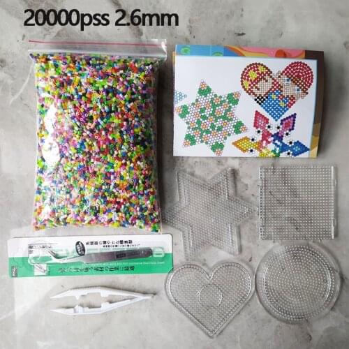 2.6mm/20000pcs/bag Hama Beads 3D puzzle (1 pegboard +1Picture album+2 Tweezers)Mini Perler DIY Kids Iron Beads Fuse Handmade Toy