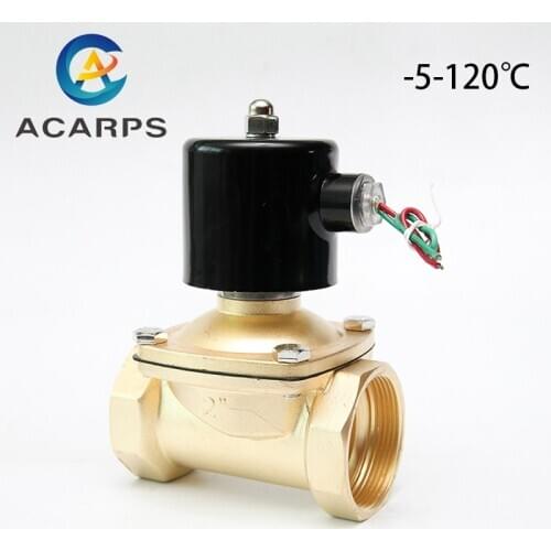 2" inch High Temperature Normally Closed Brass Solenoid Valve 24Vac 12VDC 24VDC 220VAC 110VAC Direct Acting With EPDM Seal