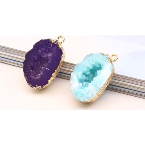 2pcs Geometric Hollow Full Resin Necklace Charm Findings Diy Pendant Make Fashion Dangle Earring Stone Jewelry Accessories F324