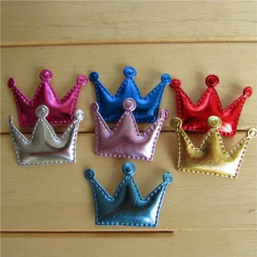 45mm crown PU patches shiny Appliques for clothes Sewing Supplies diy craft ornament scrapbook party hair accessories