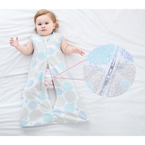 68CM Baby Sleeping Bags Sleepsacks 100% Combed Cotton Thin Sleeveless Vest Jumpsuit Baby Blankets Bedding Anti Kick Quilt 0-6M
