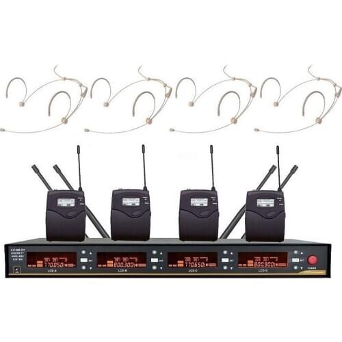 Bolymic Wireless Church Mic Professional 4 Channel Headset Cordless Microphone system Condenser Mic Mikrofon