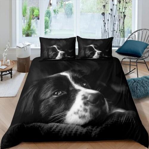 Home Living Luxury 3D Dog Bedding Set Comfortable Duvet Cover Set Kids Bedding Set Queen and King EU/US/AU/UK Size