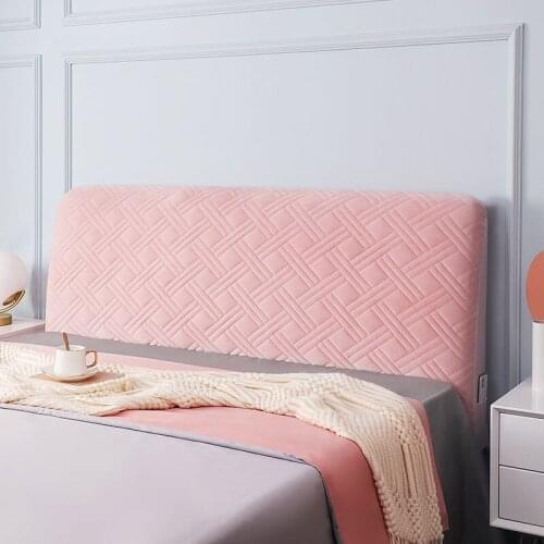 Good Quality Modern Solid Color Thick Velvet Quilted Bedside Cover King Queen Single Size Coral Fleece Headboard Cover 220x70cm