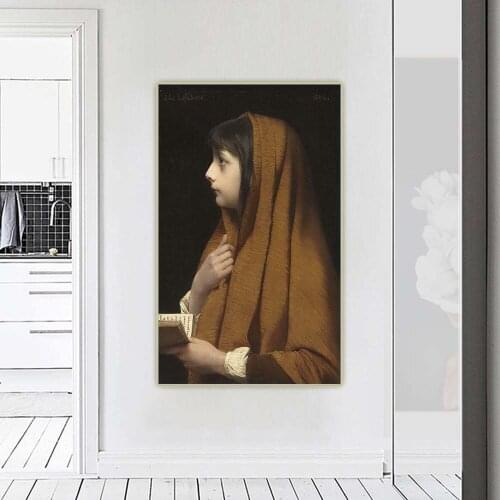 Jules Joseph Lefebvre《Cute》Canvas Oil Painting Artwork Aesthetic Poster Picture Wall Hanging Decor Home Living Room Decoration