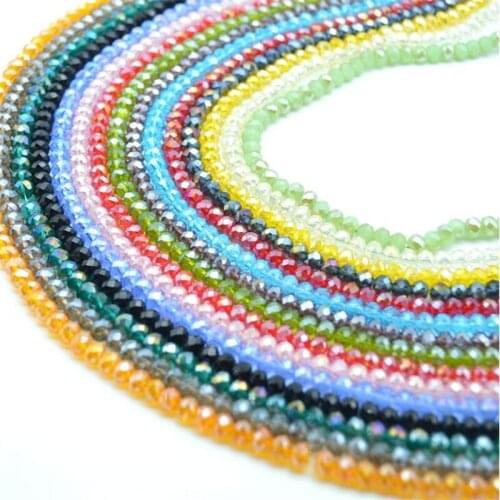4mm 6mm 8mm 10mm Rondelle Austria Crystal Beads Faceted Glass Beads Loose Spacer Beads For DIY Bracelet Jewelry Making