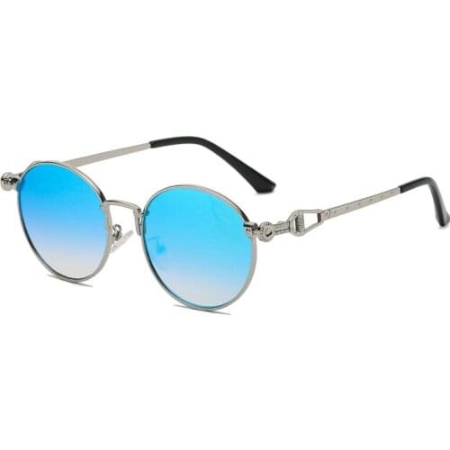 Round Retro Metal Sunglasses 2021 Hip-hop Street Model Sun Glasses Fashion Color Film Eyewear Outdoor Glasses очки монобровь