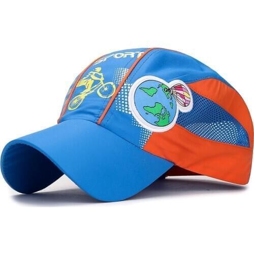 Summer Fast Dry Net Cap for Children Boys Girls Cartoon Printing Mesh Baseball Caps Primary School Students Travel Sport Sunhat