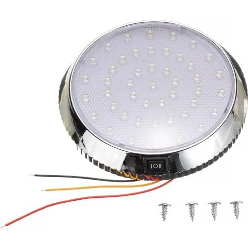 Mayitr 1pc 46LED Auto Ceiling Cabin Lights DC12V 5W Car Caravan Van Trailer Interior Reading Lamp For Campervans Buses Boats