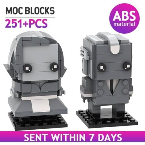 MOC Mini Square Head Figures Building Blocks Assembly Movie Character Dolls Bricks Model DIY Toys for Children Kids BirthdayGift