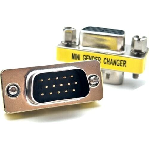 MINI Gender Changer adapter Com D-Sub to Male Female VGA plug connector 15pin