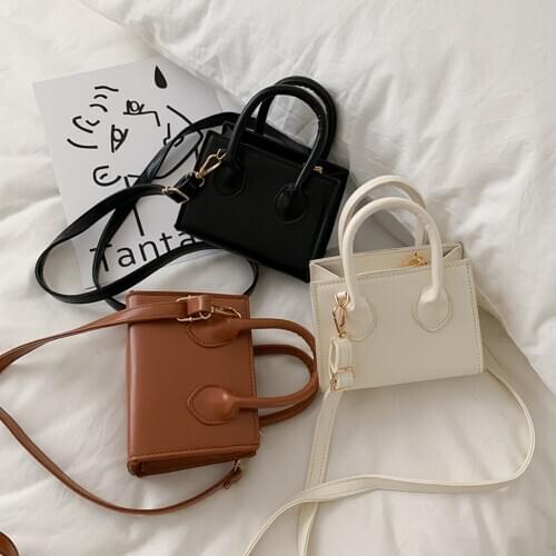 Fashion Solid Color Women Shoulder Handbag PU Portable Totes Crossbody Bags 2020 Daily Bags For Women Mini Messenger Bag