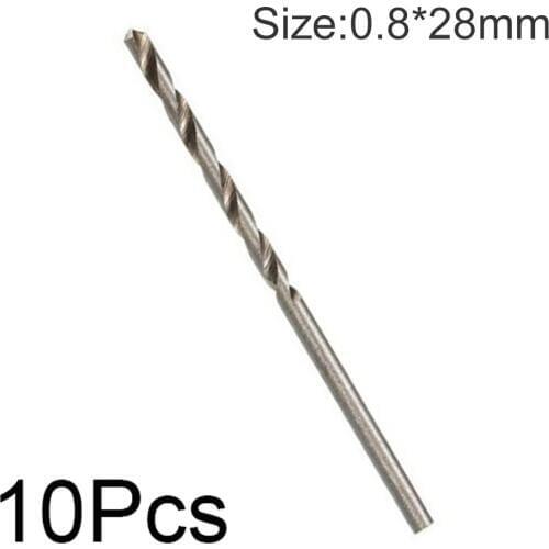 10pcs HSS Straight Shank Twist Drill Bit Set High Speed Steel Drill Bits 1.1mm 1.3mm 0.5mm 0.8mm