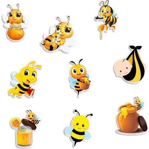 Insect Animal Flatback Printed Bee Cartoon Planar Resin for DIY Craft Supplies Phone Decorations Accessories 30pcs/lot