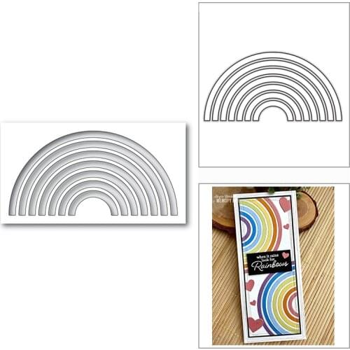 New 2021 Arched Rainbow Collage Metal Cutting Dies for DIY Scrapbooking and Card Making Decorative Embossing Craft No Stamps