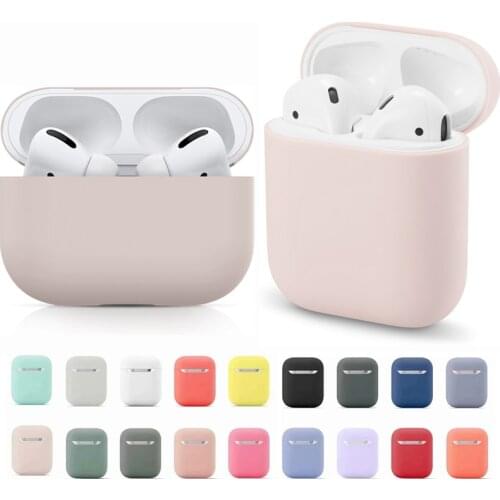 Solid Color Silicone Cover For Airpods Pro Earphone Soft Protector Fundas Airpods 1/2 Case Cover Earpods Apple Airpod Case Bags