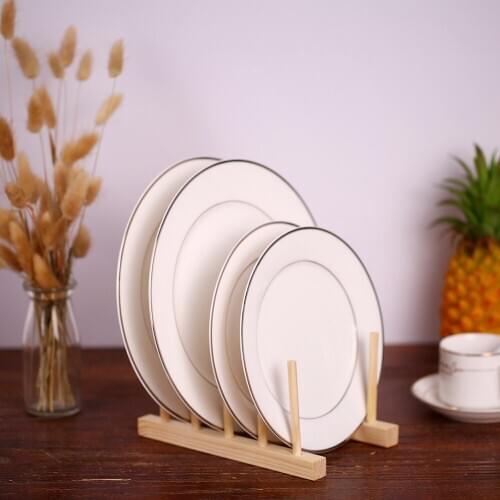 Kitchen Cabinet Organizer Multi-purpose Wooden Dish Rack Dishes Drying Drainer Storage Stand Holder for Dish/Plate/Bowl/Cup