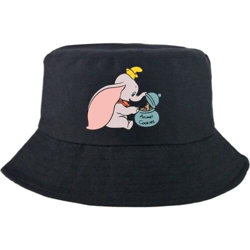 Disney Dumbo Panama Cap For Man Women Bucket Hat New Cartoon Fashion Double-sided Casual Fedoras Sunbonnet Fishing Hat Outdoor