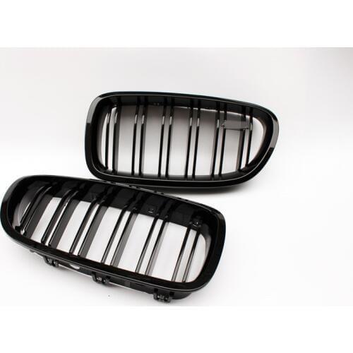 A Pair F10 M5 2010-2017 ABS Glossy Black Dual Line Car Styling Grill for Bmw 5 Series F10 F11 F18 M5 Front Grills